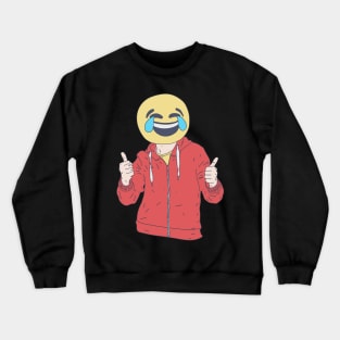 Tears of Joy Emoticon - Happy Crying - Uplifting Crewneck Sweatshirt